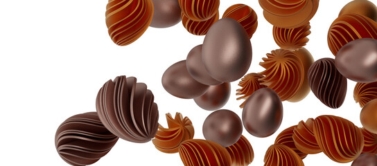 Luxury golden easter eggs isolated