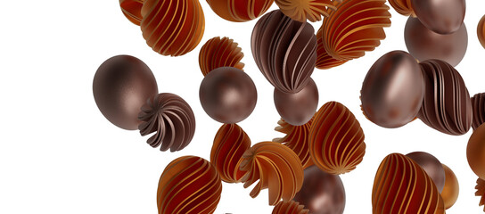 Luxury golden easter eggs isolated