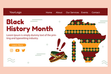 Black History Month vector landing page illustration design