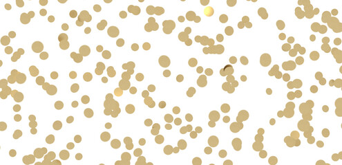 Gold confetti background, isolated on transparent background