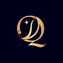 women fashion hotel luxury logo letter Q
