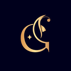 Fototapeta na wymiar women fashion hotel luxury logo letter G