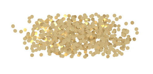 Gold confetti background, isolated on transparent background