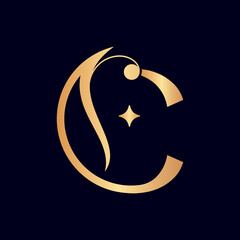 women fashion hotel luxury logo letter C