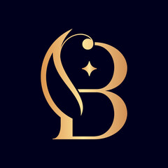 women fashion hotel luxury logo letter B