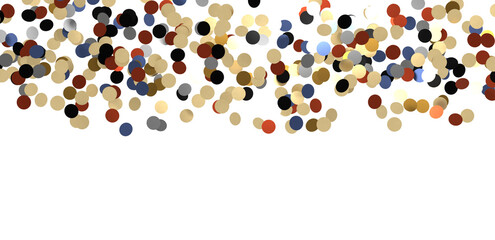 Glittering golden confetti png. Glittering golden confetti falls from above on transparent background. Celebrate festivals.