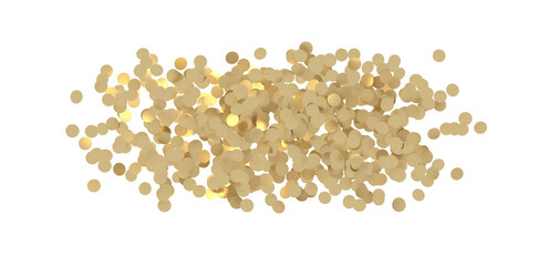 Glittering golden confetti png. Glittering golden confetti falls from above on transparent background. Celebrate festivals.