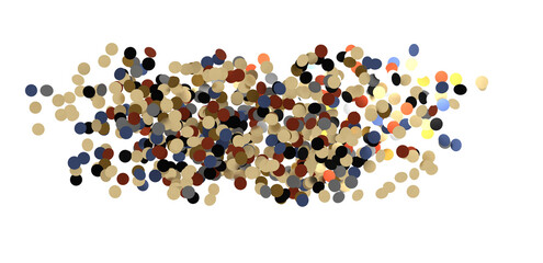 confetti png. Gold confetti falls from the sky. - in 3d png