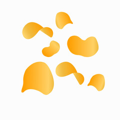 Chips potato icon. Flat set of chips potato vector icons for web design