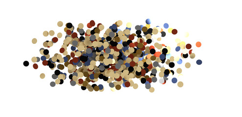 Multicolor confetti abstract background with a lot of falling pieces, isolated on a white background. - in 3d png