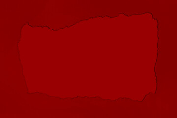 Torn red paper with shadow. Contrast. isolated.
