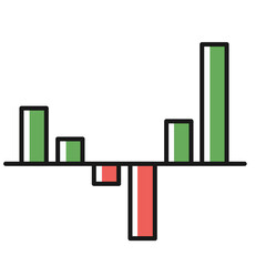 bar price chart diagram financial stock price icon bullish bearish market in minimal mono design