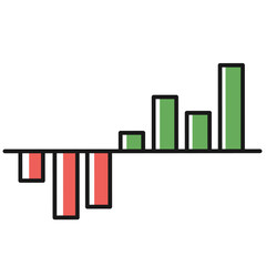 bar price chart diagram financial stock price icon bullish bearish market in minimal mono design