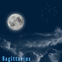 Naklejka na ściany i meble full moon in sagittarius
