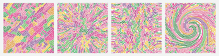Abstract pattern multicolour reaction biology diffusion turing on white background. Vector illustration.  