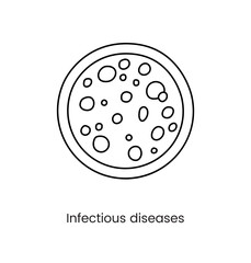 Infectious diseases icon line in vector, medical illustration.