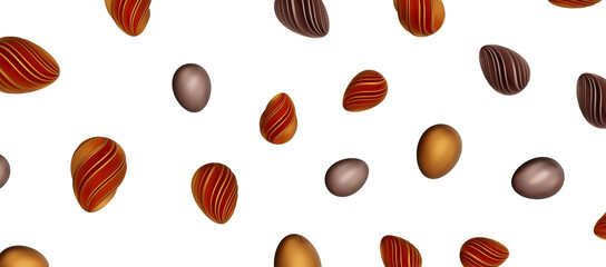 Abstract luxury golden easter eggs isolated