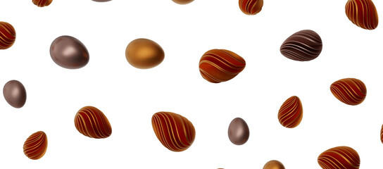 Abstract luxury golden easter eggs isolated