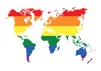 Pride flag all over the world