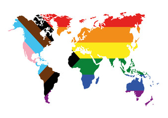 Progress pride flag all over the world
