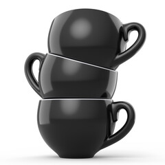 Set of ceramic coffee cup for cappuccino, americano, espresso, mocha, latte