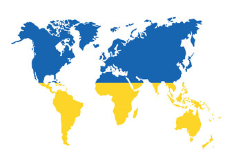 Oekranian flag nations world globe global illustration vector background 
