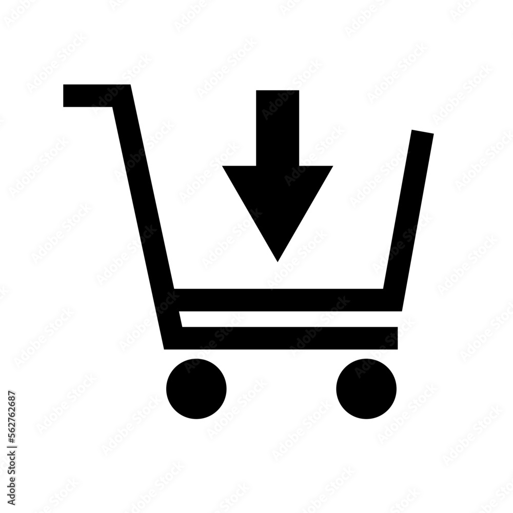 Poster add items to shopping cart icon. vector.