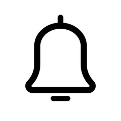 Simple bell icon. Notification and contact. Reminder icon. Vector.