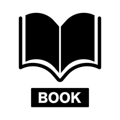 Book silhouette icon. Reading and learning. Vector.