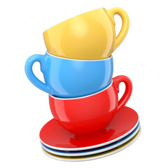 Set of ceramic coffee cup for cappuccino, americano, espresso, mocha, latte