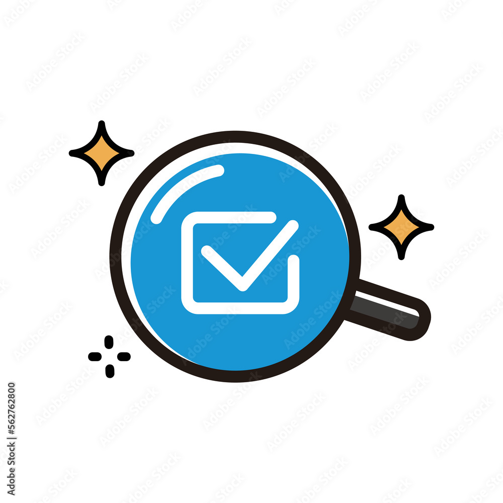 Poster vector line of search check icon. illustration of apps and websites and ui ux.