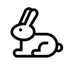 Cute sitting rabbit icon. Rabbit zodiac sign. Vector.