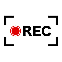 Recording Icon. Video recording sign. REC icon. Vector.