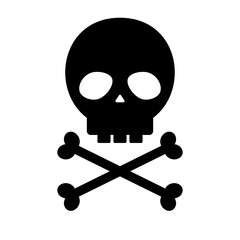 Cross bones and skull head icon. Poison and danger icon. Vector.