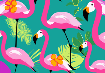 Obraz premium set of flamingos
