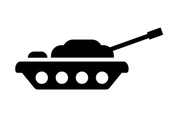 Fototapeta premium Tank silhouette icon. Military weapon. Vector.