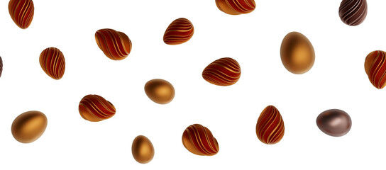 Abstract luxury golden easter eggs isolated