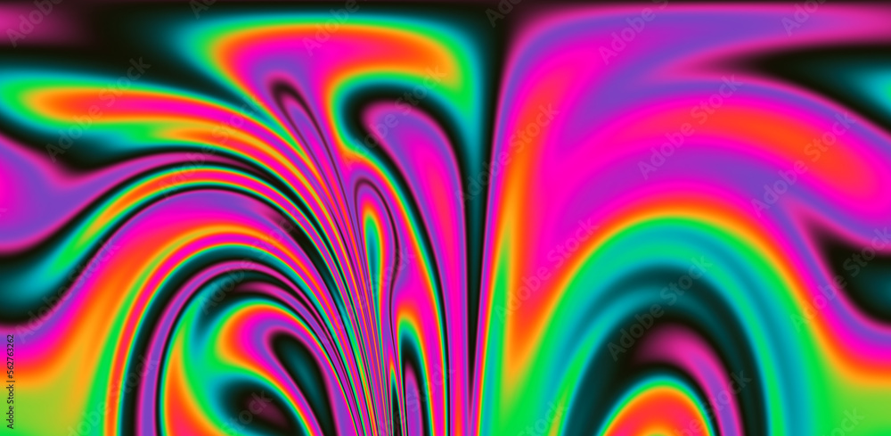 Poster abstract trippy background with ebru marbling texture and colorful leaks.