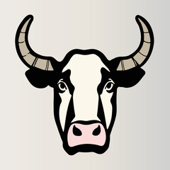 Cow head sign illustration vector
