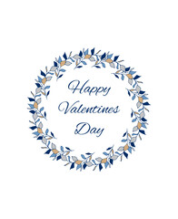 Floral circular frame with space of text for the invitation, Valentine's day, cards, lable