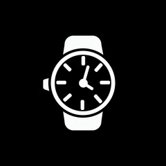 Black single round time clock icon, simple linear face dial flat design vector pictogram, infographic vector for app logo web website button ui ux interface elements isolated on white background