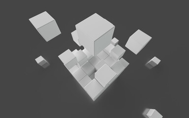 Fototapeta na wymiar 積み上げられるキューブの3Dイラストレーション