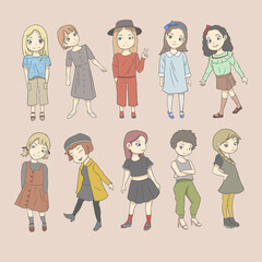 Illustration Character Girl Cute Design Vector