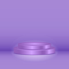 purple cylinder podium. 3d, simple, modern, minimal and elegant concept. used for pedestal, product display and stage showcase