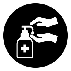 Fototapeta premium Please Use Hand Sanitiser Symbol Sign, Vector Illustration, Isolate On White Background Label. EPS10