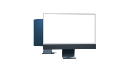 Desktop monitor screen with website presentation mockup isolated png modern - obrazy, fototapety, plakaty