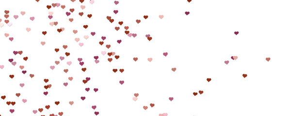 realistic isolated heart confetti on the transparent background for decoration and covering.