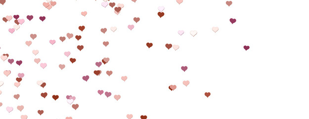 realistic isolated heart confetti on the transparent background for decoration and covering.