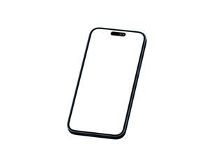 3d smartphone with blank screen isolated