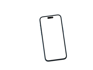 3d smartphone with blank screen isolated